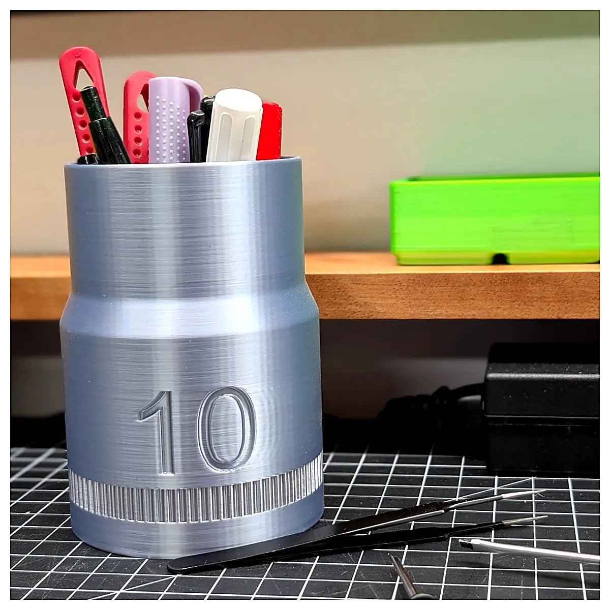10mm Inspiration Desktop Pen Holder Organizer Creative Storage Box Multi Function Pen Stand Office Study Supplies Pen Case Support