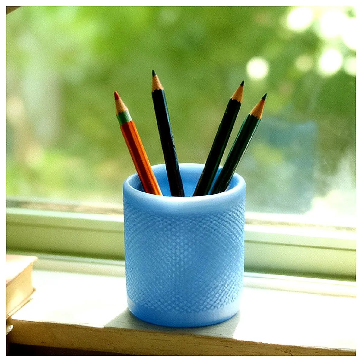 Cylindrical Grid Pen Holder Organizer Desk Storage Box Stationery Supplies Pencil Case Pen Container Circular Grid Storage