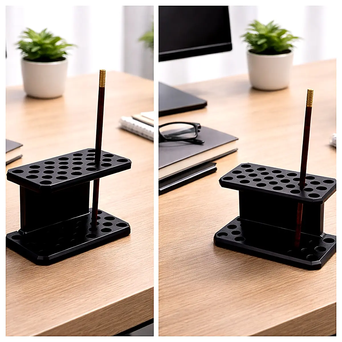 Desktop Pen Holder Organizer Brush Stand Desk Office Supply Storage Container Pen Holder Multi Function Accessory
