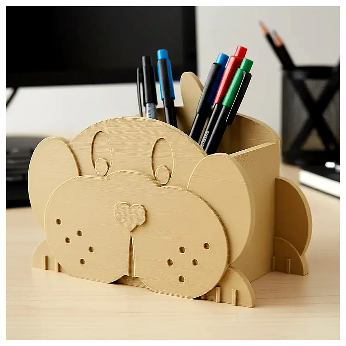 Cute Dog Pencil Holder Pet Organizer Desk Decoration Dog Toy Accessories Creative Small Gift Office Learning Supplies