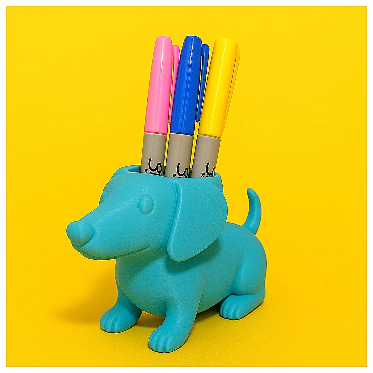 Dachshund Pen Holder Desk Organizer Dog Shaped Pencil Case Pet Decoration Office Supplies Multi Function Stand Creative Display