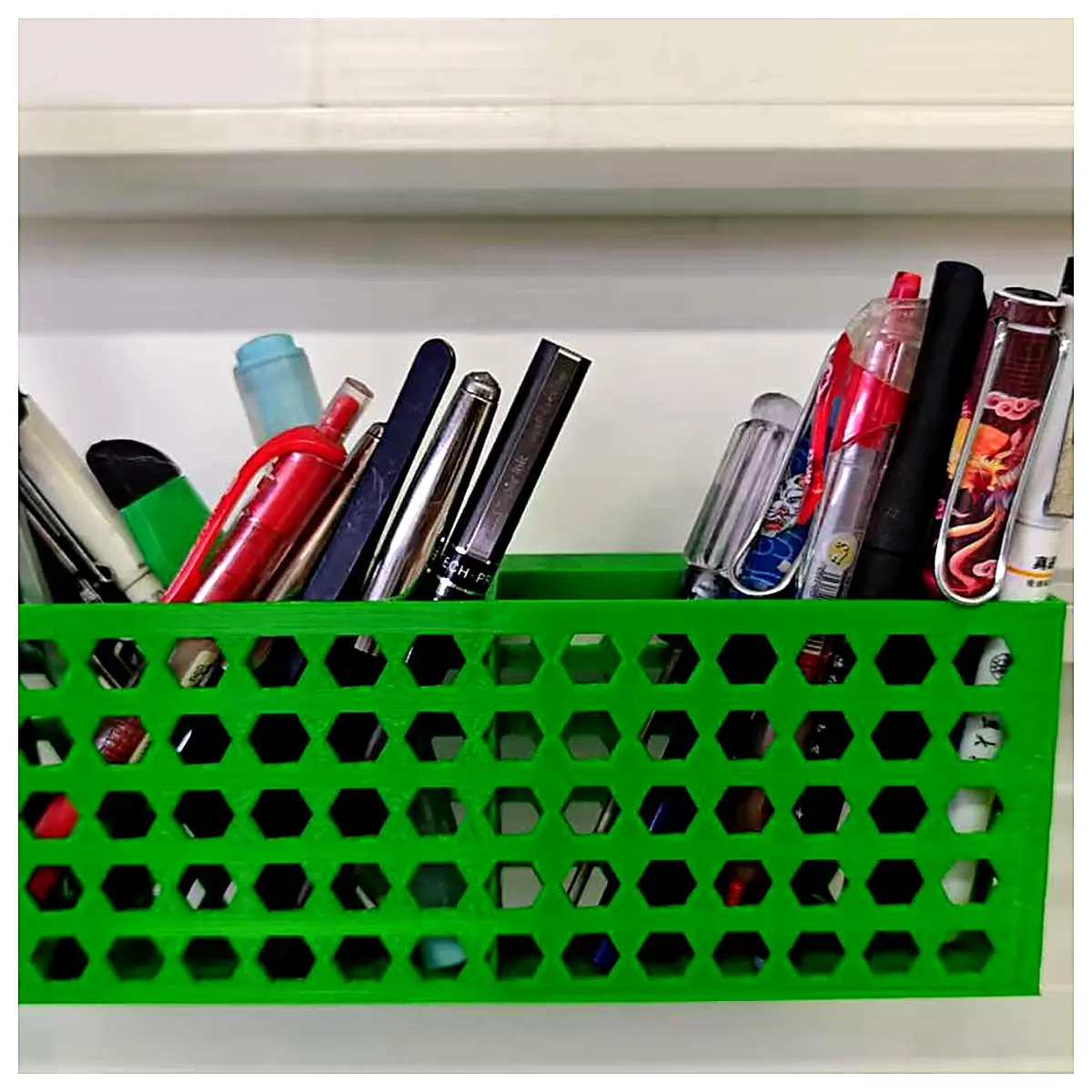 Desk Pen Holder Organizer Hollow Design Separator Office Storage Desktop Shelf Creative Holder For Desk Wall Mount Pencil Cases