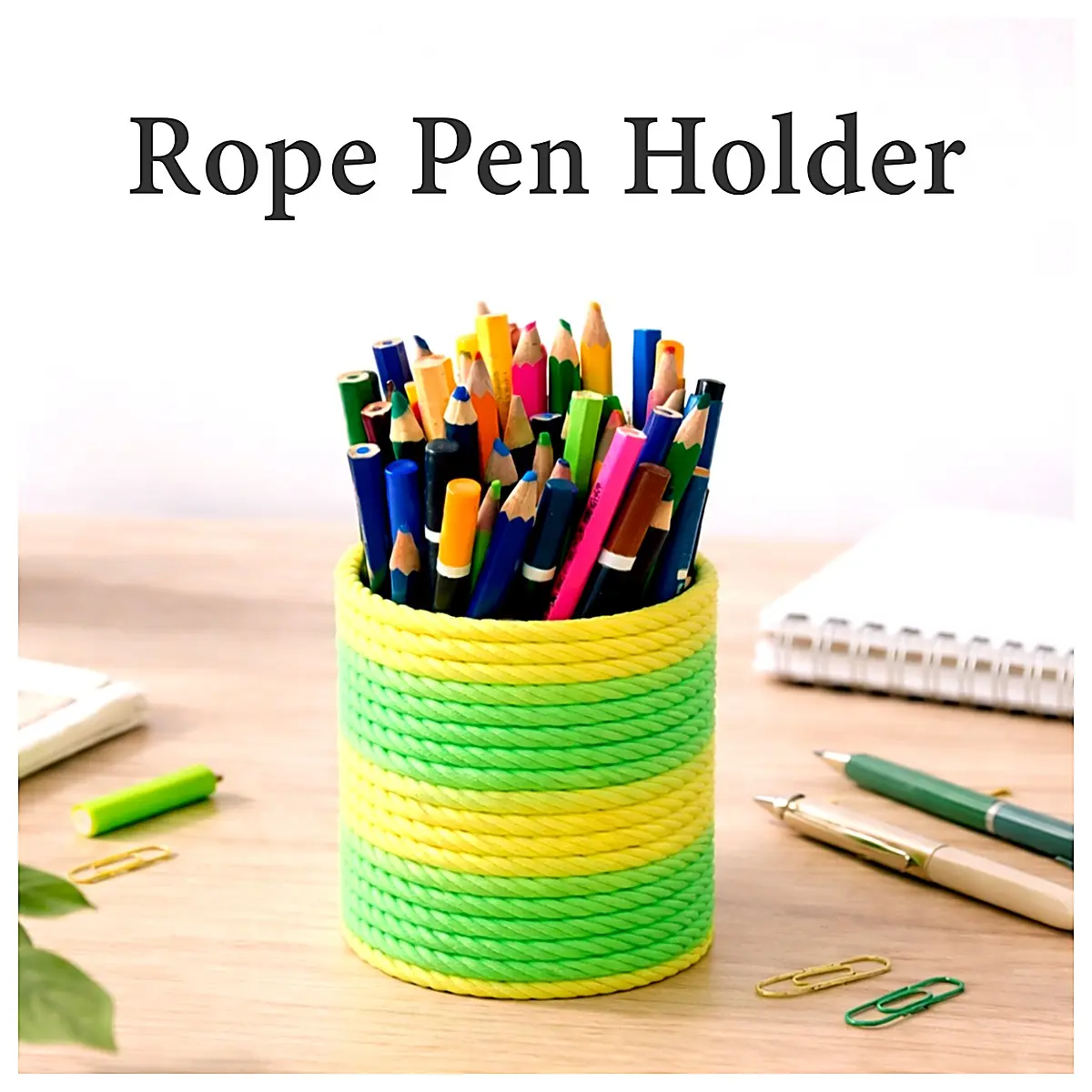 Rope Pen Holder Woven Craft Creative Desktop Decor Outdoor Camping Accessory Eco Friendly Holder