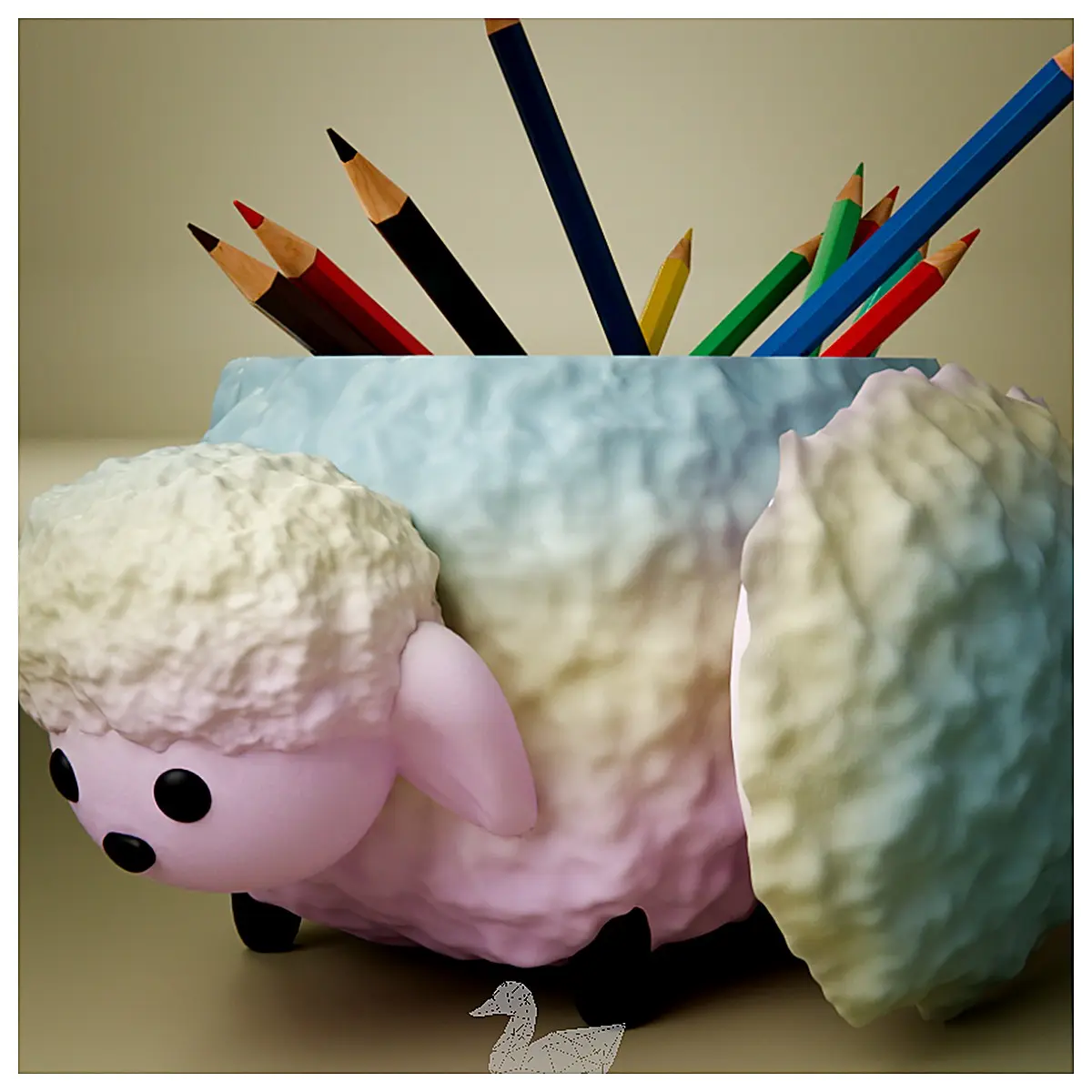 Sheep Pencil Holder Cute Wool Creative Backpack Charms Student Stationery Decoration Sheep Craft Supplies Learning Accessories