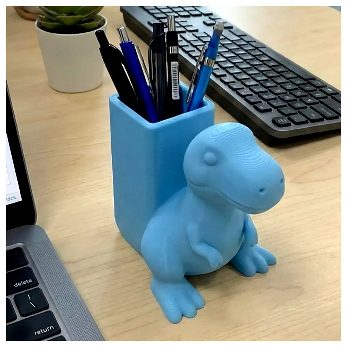 Dinosaur Pencil Holder Jurassic Dino Decoration Kids Birthday Gift Collection Must Have for Dino Fans Desktop Display Piece