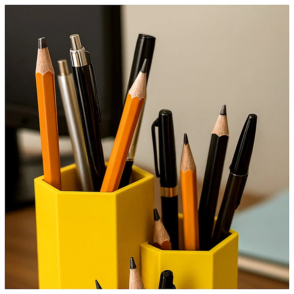 Honeycomb Pencil Holder Desk Organizer Pen Case Phone Stand Office Study Supplies Simple Multi Function Pen Box Storage Container