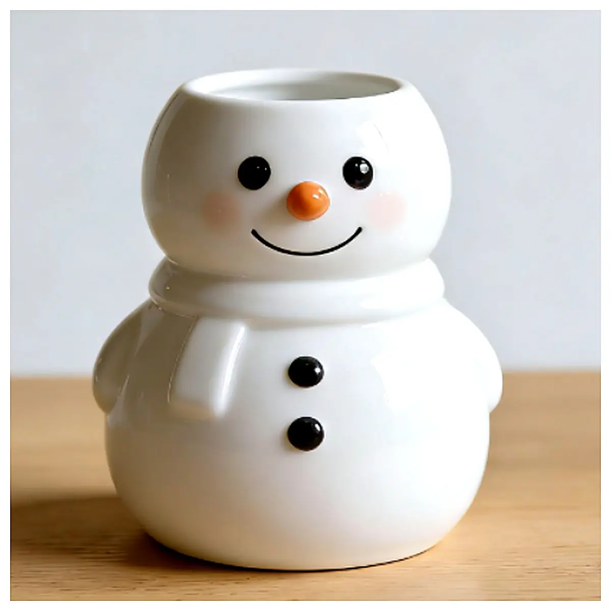 Snowman Pencil Holder Creative Desktop Decoration Christmas Gift Festive Ornament Ice Snow Theme Cute Shape Office Desk Decoration Accessory