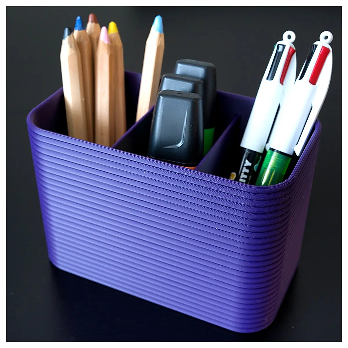 Ribbed Pencil Case Holder Multi Compartment Organizer School Supplies Stationery Box Desk Organizer Pen Storage Student Accessories