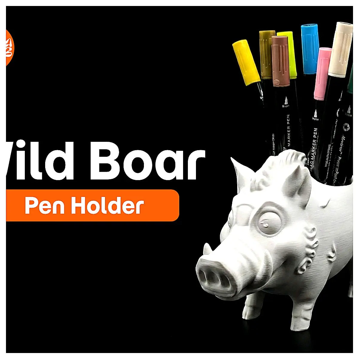 Wild Boar Pen Holder Creative Book Organizer Desk Storage Accessory Pen Case Pencil Pouch