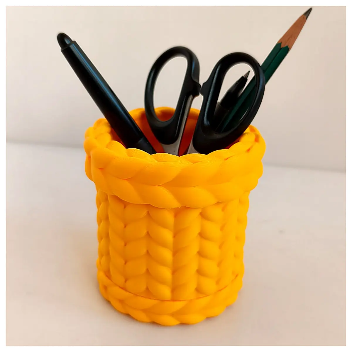 Knitted Pen Holder Woven Pencil Case Home Decor Office Desk Organizer Lazy Person Essential Soft Touch