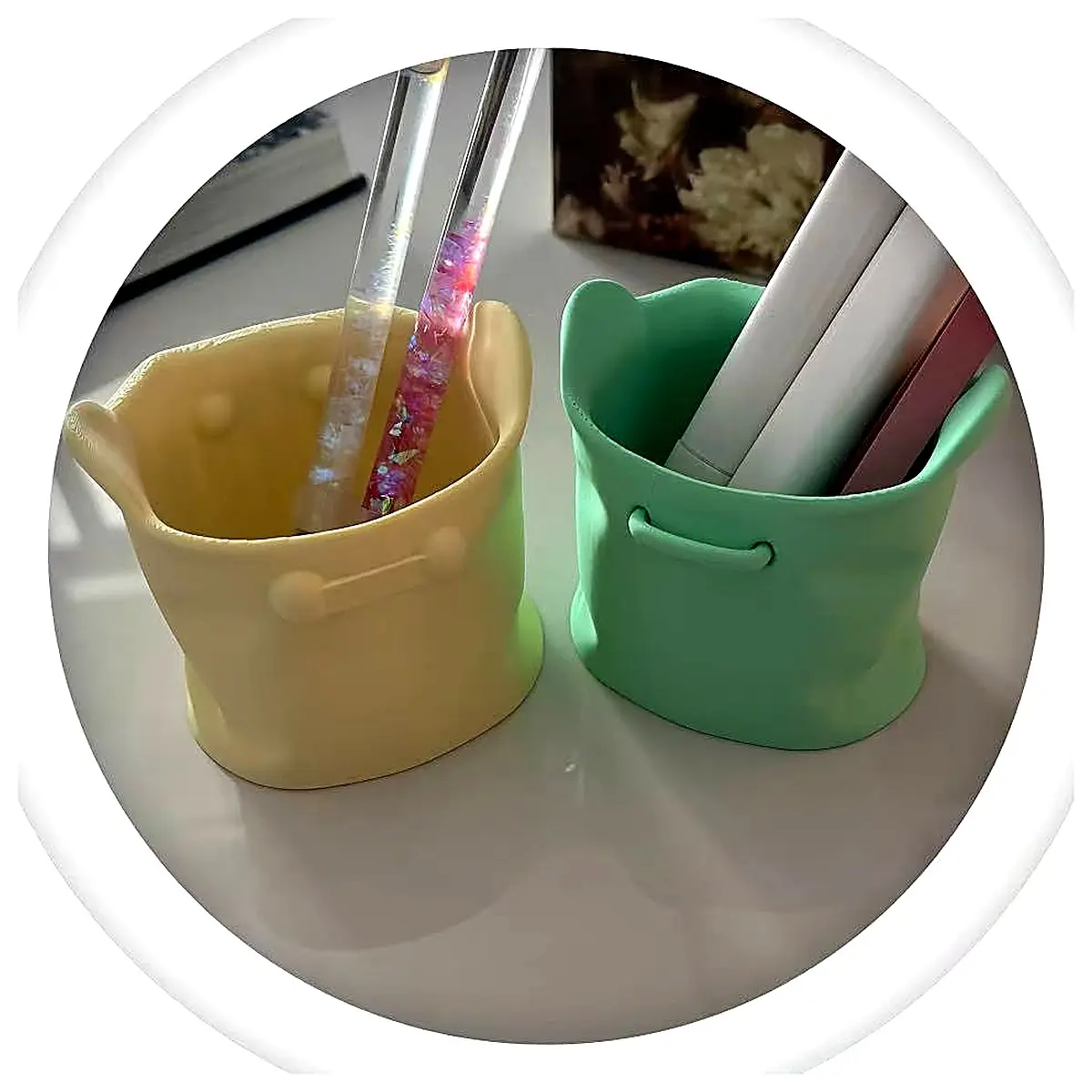 Fashion Pen Holder AB Model Pen Case Pen Brush Office Supplies Learning Stationery Student Gift Desk Decoration