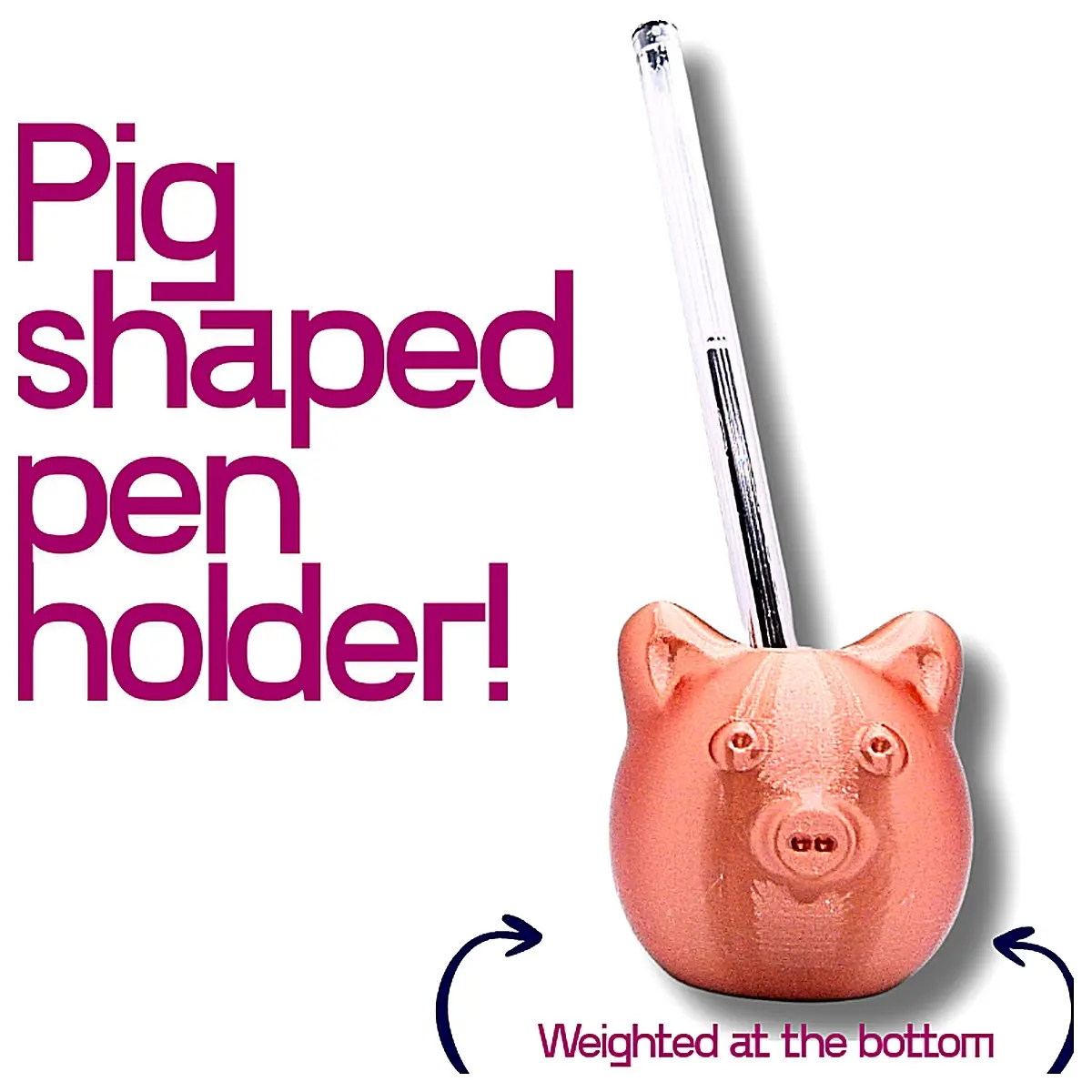 Pig Pencil Holder Creative Desktop Decoration Office Supplies Gift Animal Figurine Novelty Desk Ornament Pig Toy Fun Decoration