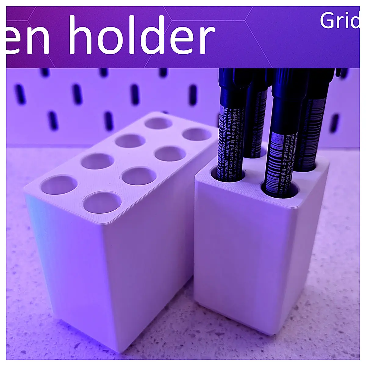 Gridfinity Pen Holder Organizer Box Desk Storage Supplies Office Organizer Tool Case Pen Box Parts Accessories