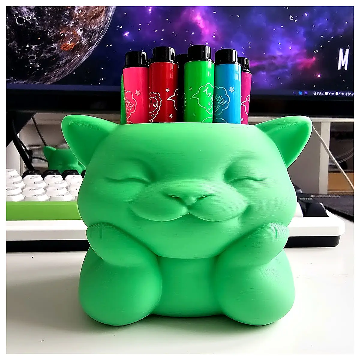 3D Creative Cat Pencil Holder Desk Decoration Office School Supplies Ornament Gift Case