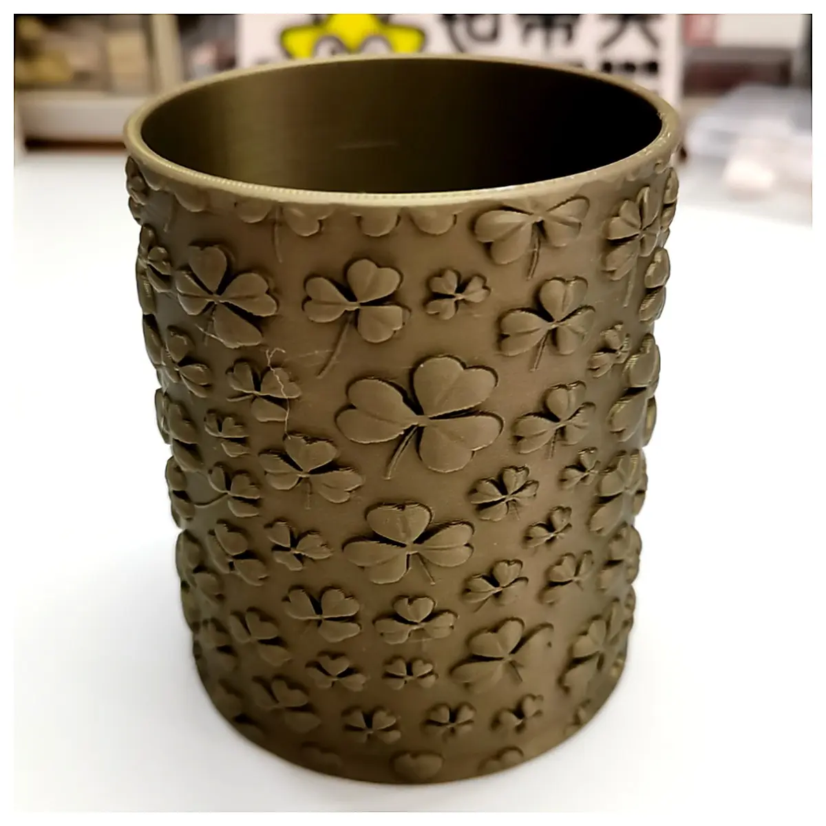Three Leaf Carved Pen Holder No Support Creative Desktop Decoration Pen Holder Simple Art Office Study Display