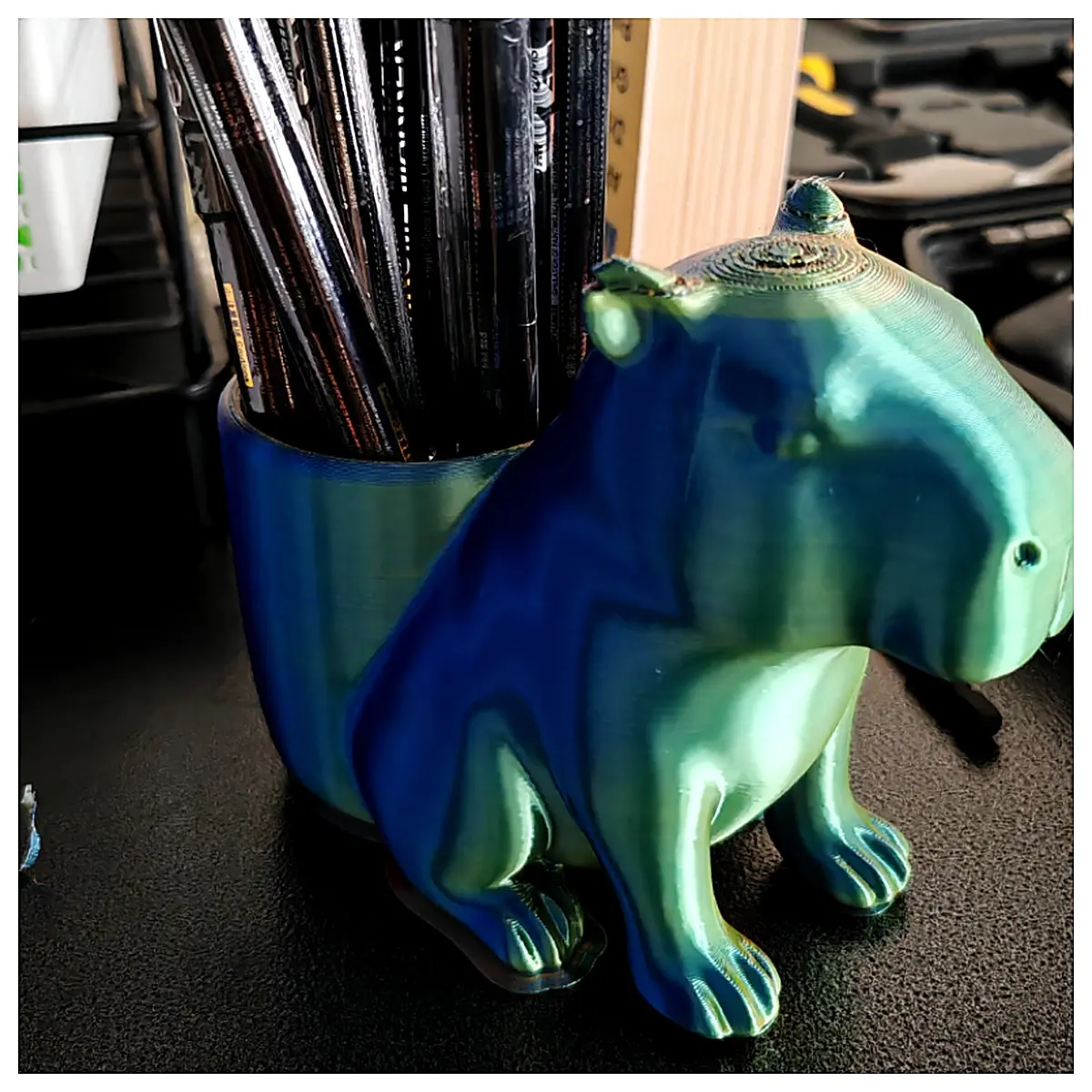 Capybara Cute Desktop Organizer Decorative Storage Box Multi Function Display Figurine Snack Holder Phone Stand Office Study Gift