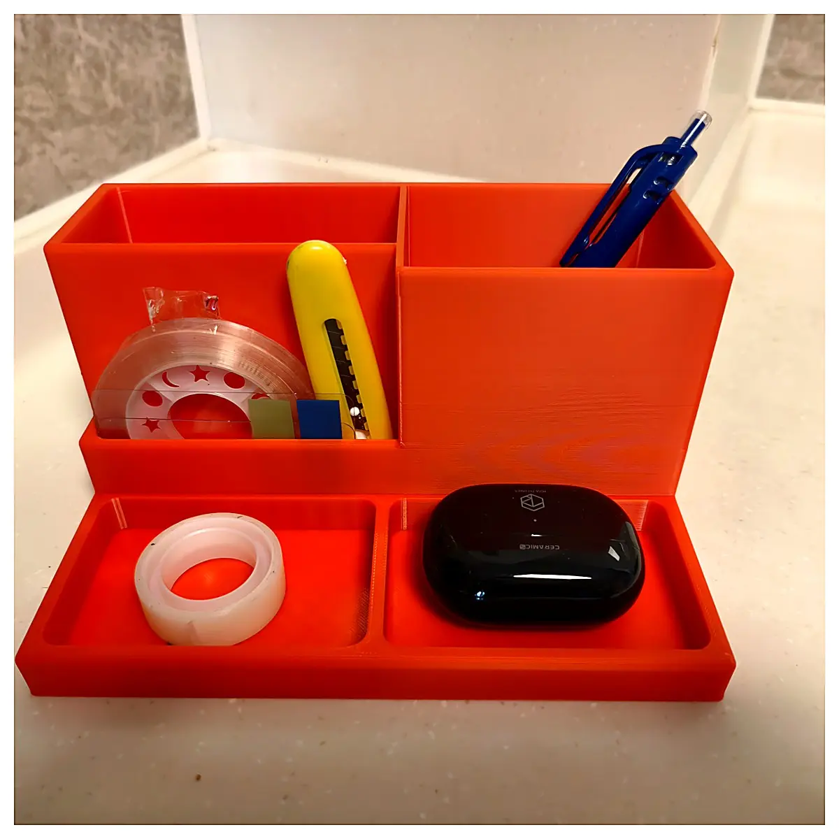 Desktop Organizer Pen Holder Storage Box Multi Function Storage Container Office Study Supplies Holder Desk Shelf Computer Desk Organizer