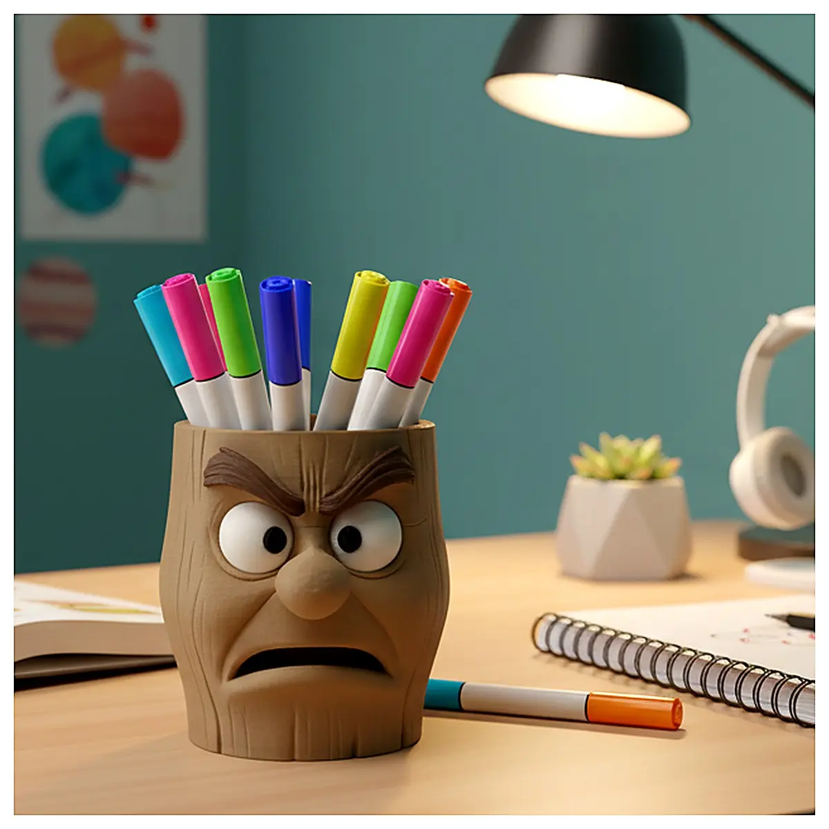 Angry Tree Pencil Holder Creative Pen Tube Desk Organizer Multi Function Pen Box Student Supplies