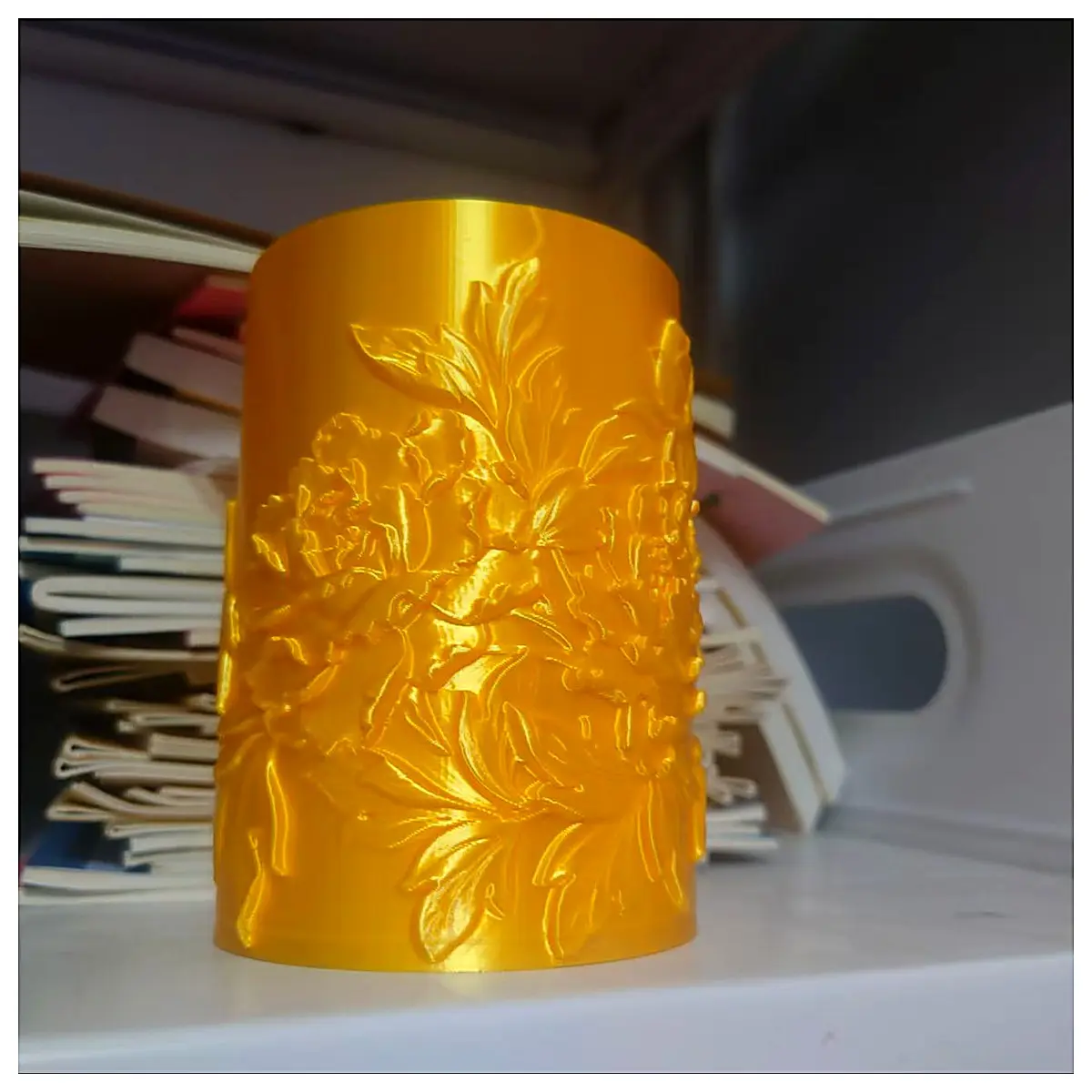 Birdsong Flower Fragrance Pen Holder Creative Desktop Organizer Office Stationery Storage Box Multi Function Container Pen Case Decorative Ornament Of