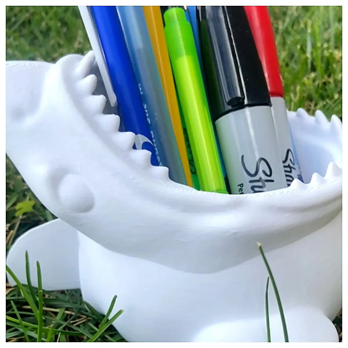 Shark Pencil Holder Creative Desktop Decoration Fish Shape Storage Box Student Office Supplies Multi Function Pen Case Shark Theme Gift