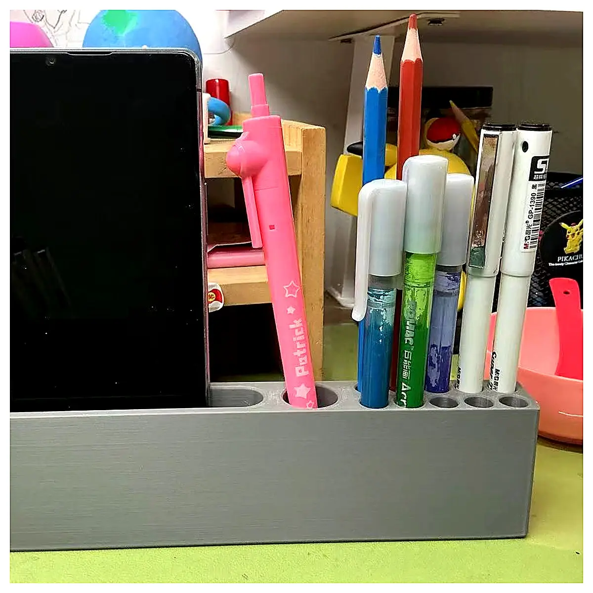 Minimalist Bar Style Desk Pen Holder Organizer Desktop Storage Creative Decoration Office Writing Supplies Shelf Support Modern Style