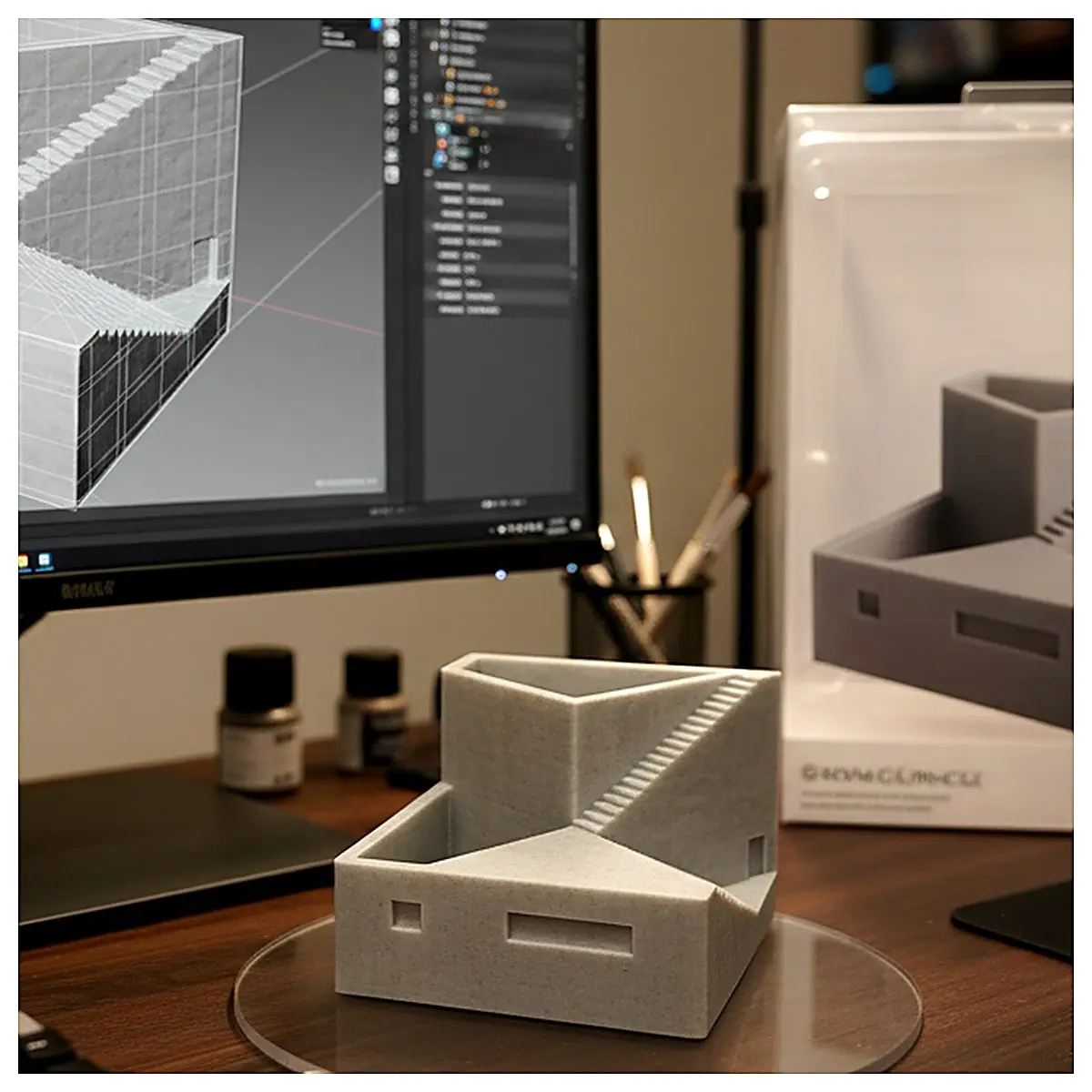 Mini Desktop Organizer Micro Building Block Pencil Holder Desk Storage Box Office Organizer Creative Small Decoration Desktop Accessory