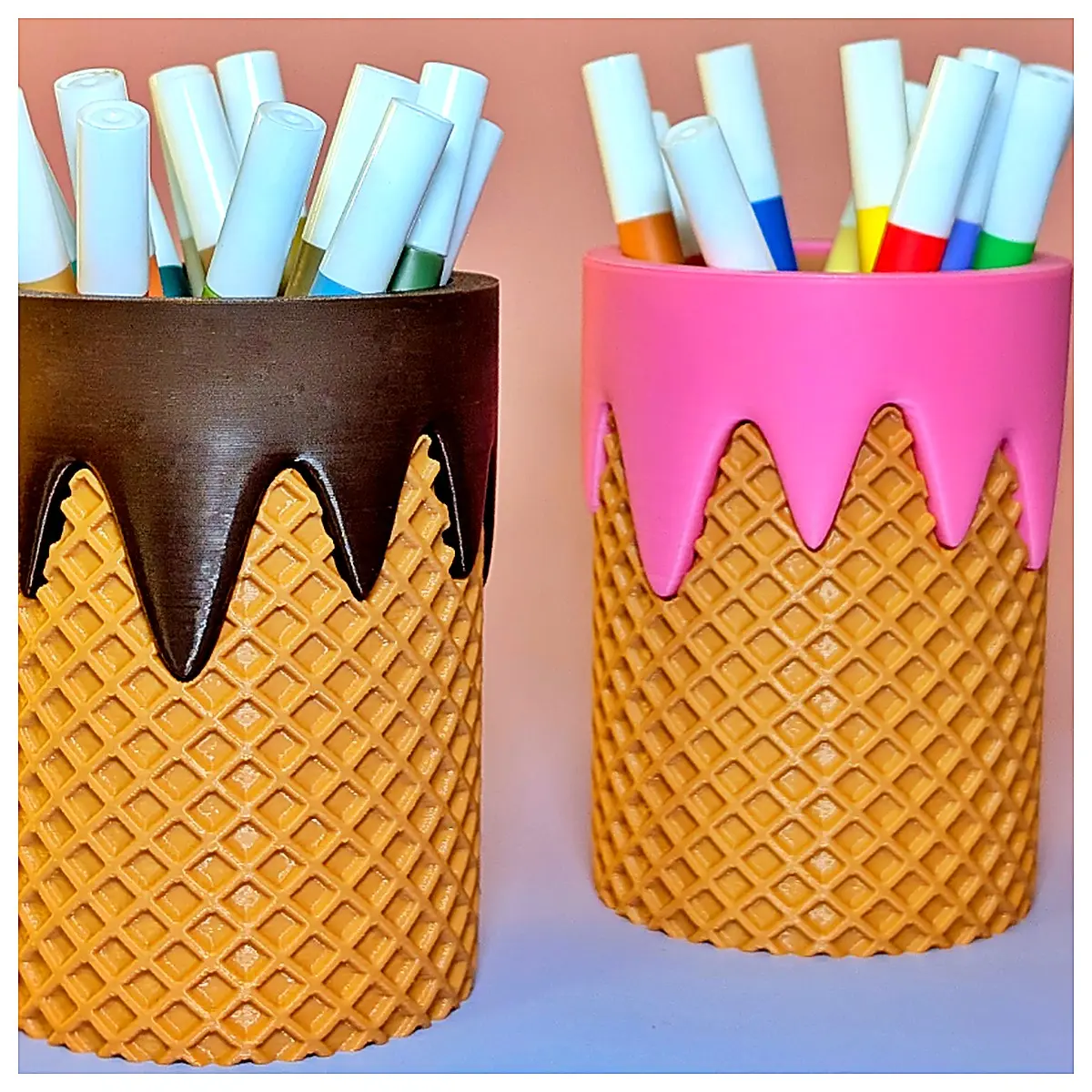 Ice Cream Cone Pencil Holder Creative Desktop Decoration Snack Storage Box Candy Container Toy Accessory Phone Stand Lazy Person Gadget