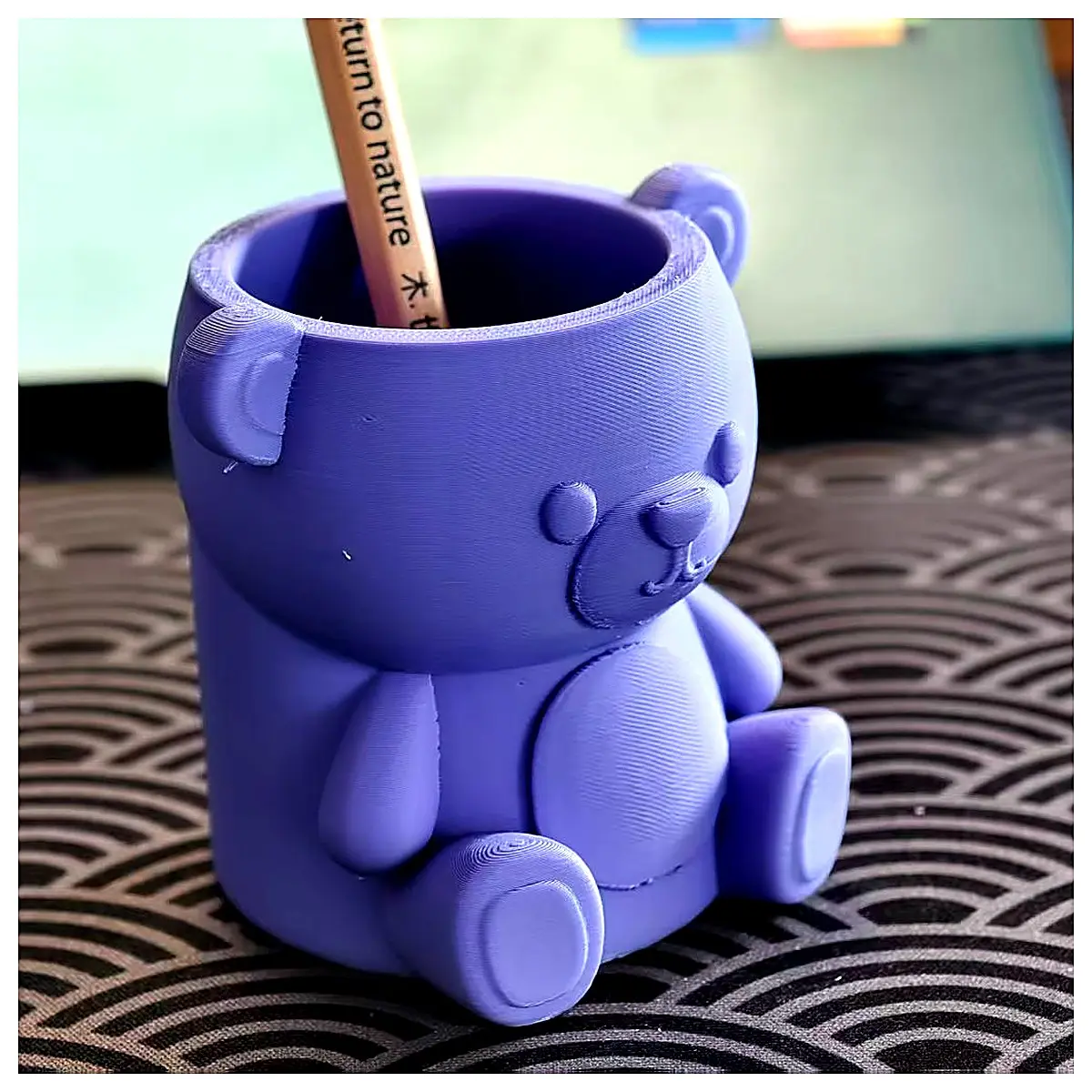 Bear Pencil Holder Cute Desk Organizer Accessory Kids School Bag Storage Box Multi Function Stationery Supplies Organizer