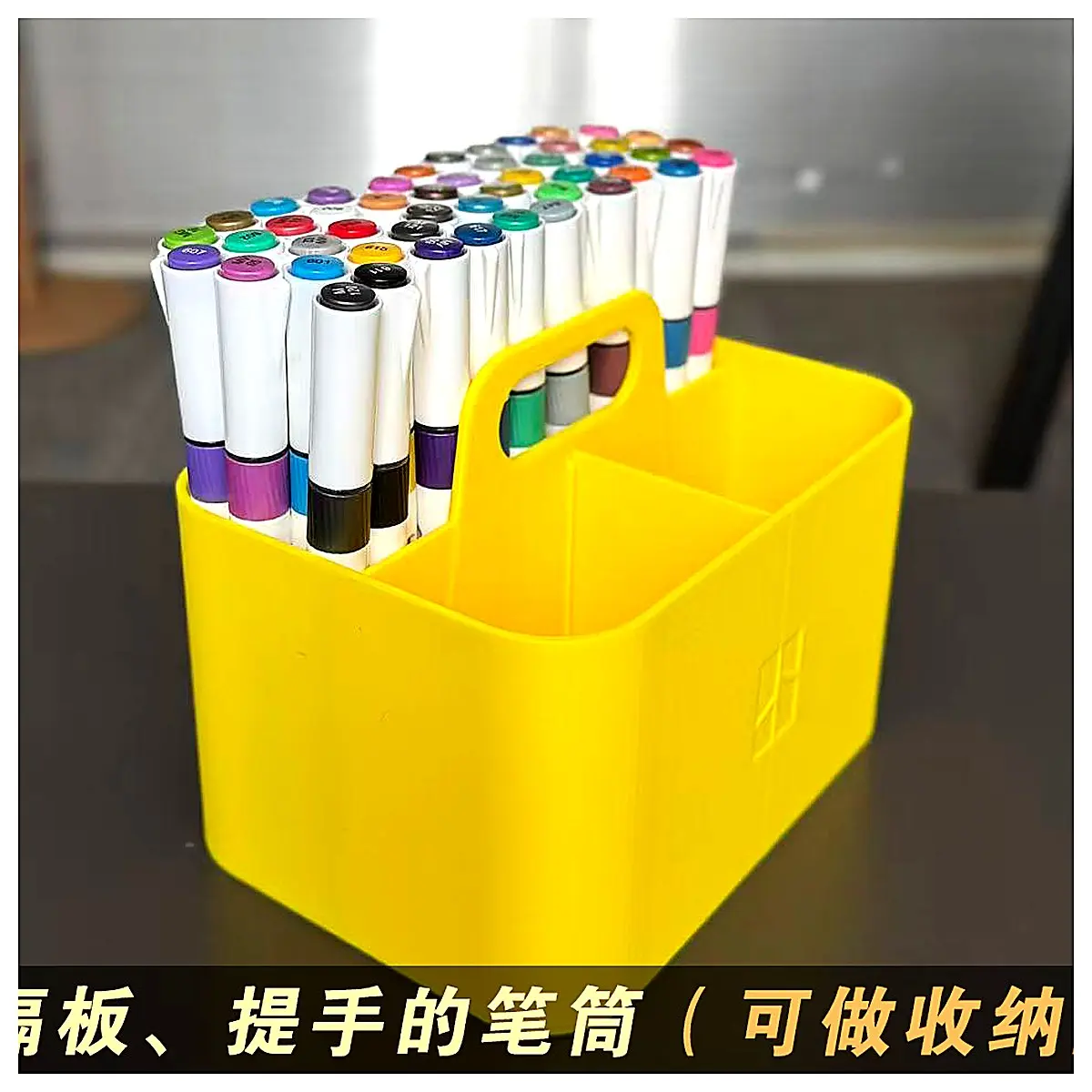 Compartmentalized Pen Organizer Box Marker Bucket Desk Storage Office Supplies Pen Holder Creative Storage