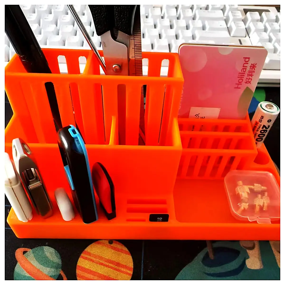 Multi Compartment Pen Holder Organizer Desk Storage Box Stationery Holder Pencil Case Office Supplies Student Book Organizer Learning Storage Box Crea