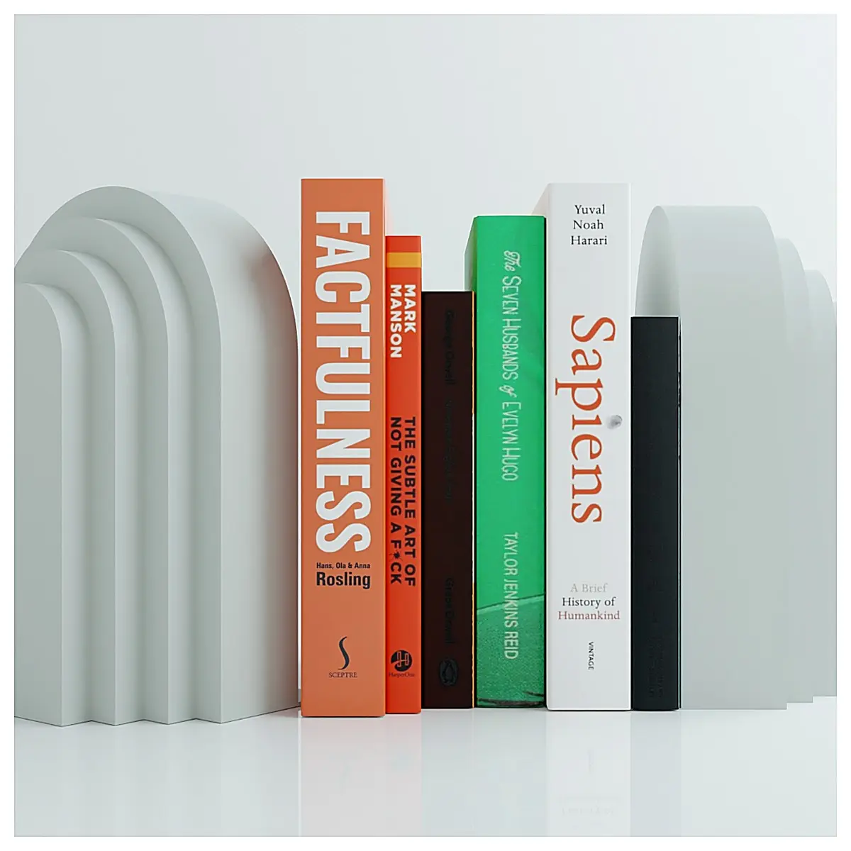 Book Stand Display Modern Concrete Design Decorative Shelf Desk Organizer Creative Home Accent Piece Contemporary Minimalist