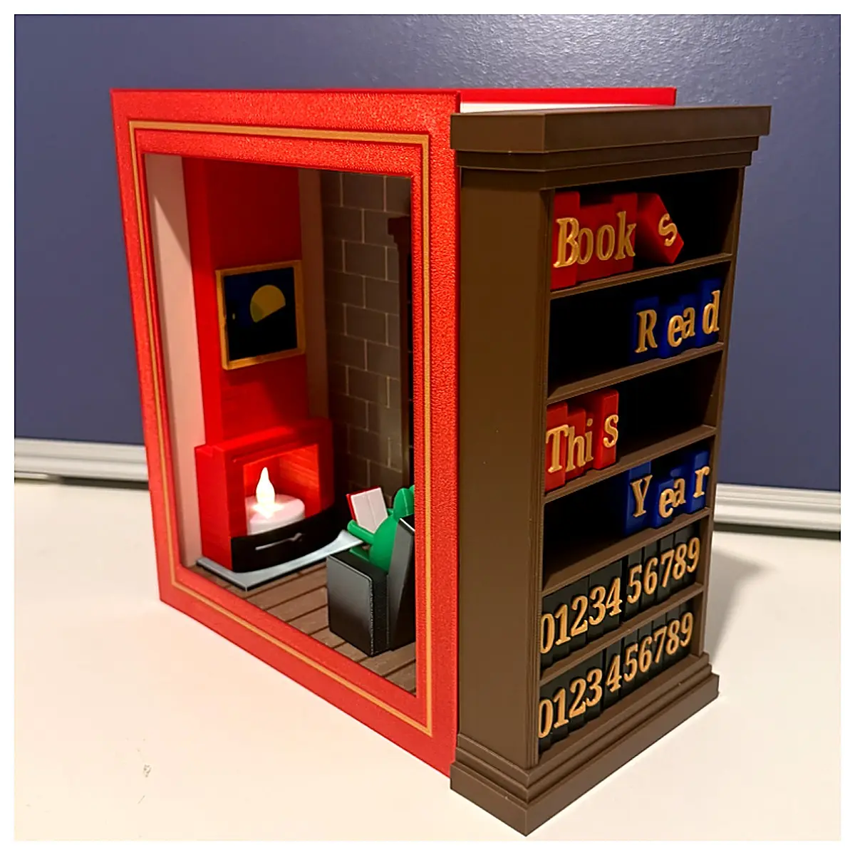Book Shelf Reading Counter Track Reading Habits Desktop Reader Reading Tracker Book Record Keeper Digital Reading Statistics
