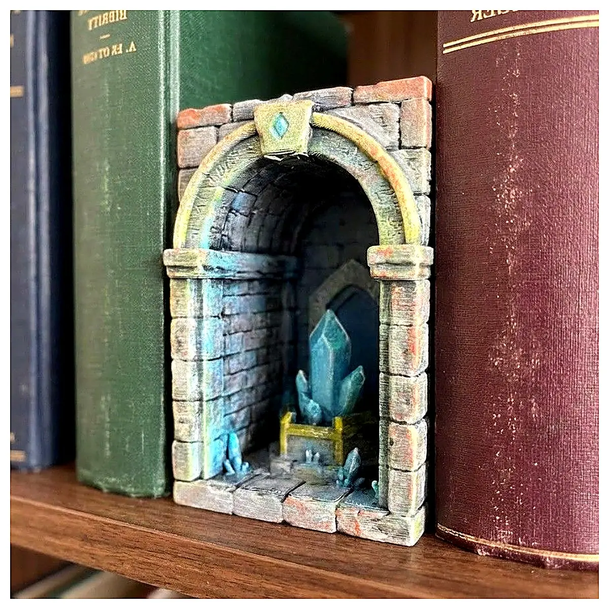 Crystal Corridor Model 3D Bookstand Figurine Decorative Display Stand Desk Ornament Shelf Decor Scene Model Collection Item