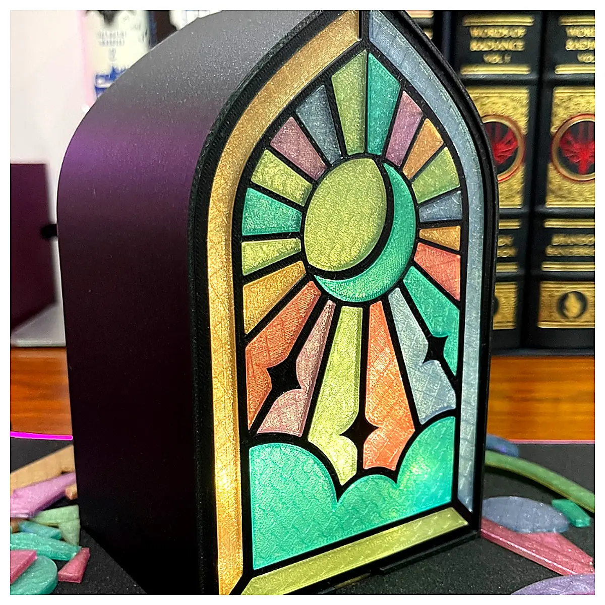 Painted Glass Moon Shelf Bracket Display Stand Book Holder Page Fixer Book Display Creative Home Decor Accessory
