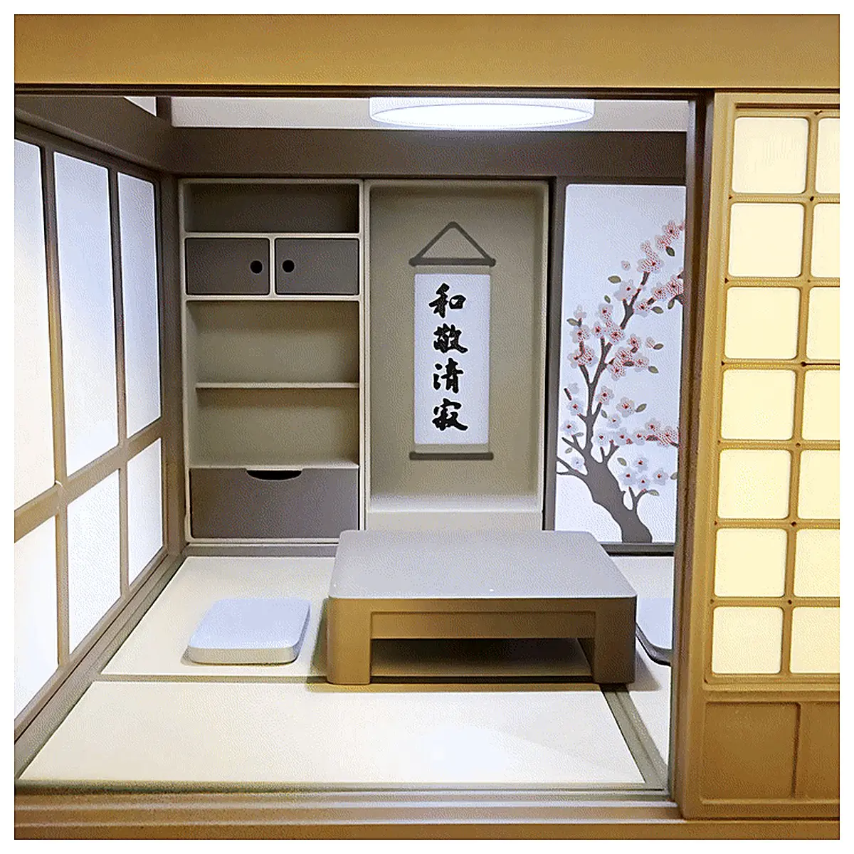 Japanese Style Book Stand Display Model Tea House Scene Miniature Decoration Desktop Ornament Tea Set Display Model Home Decor
