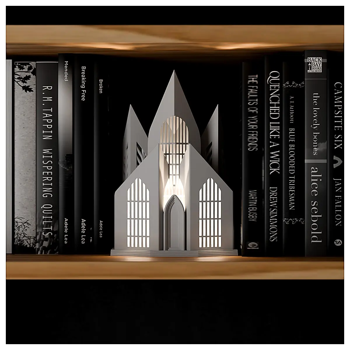Minimalist Gothic Cathedral Bookstand Decor Display Fixture Creative Home Living Room Shelf Accent Lighting