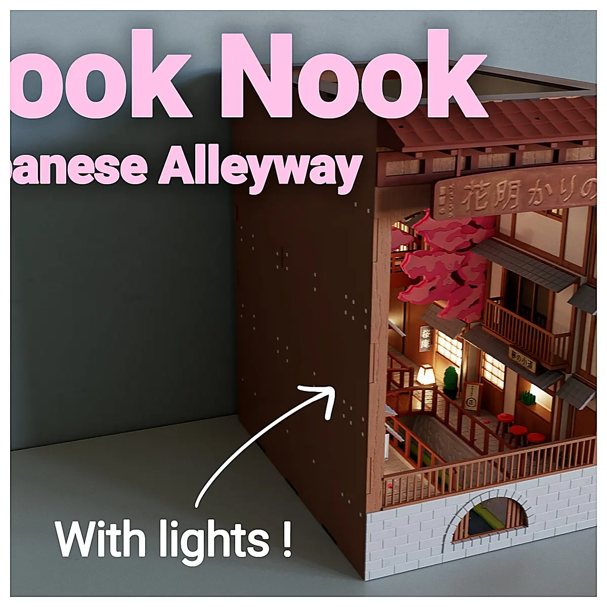 Japanese Back Alley Book Display Desktop Decoration Bookshelf Ornament Creative Bookmark Mini Scene Decorative Item Bookstore Display