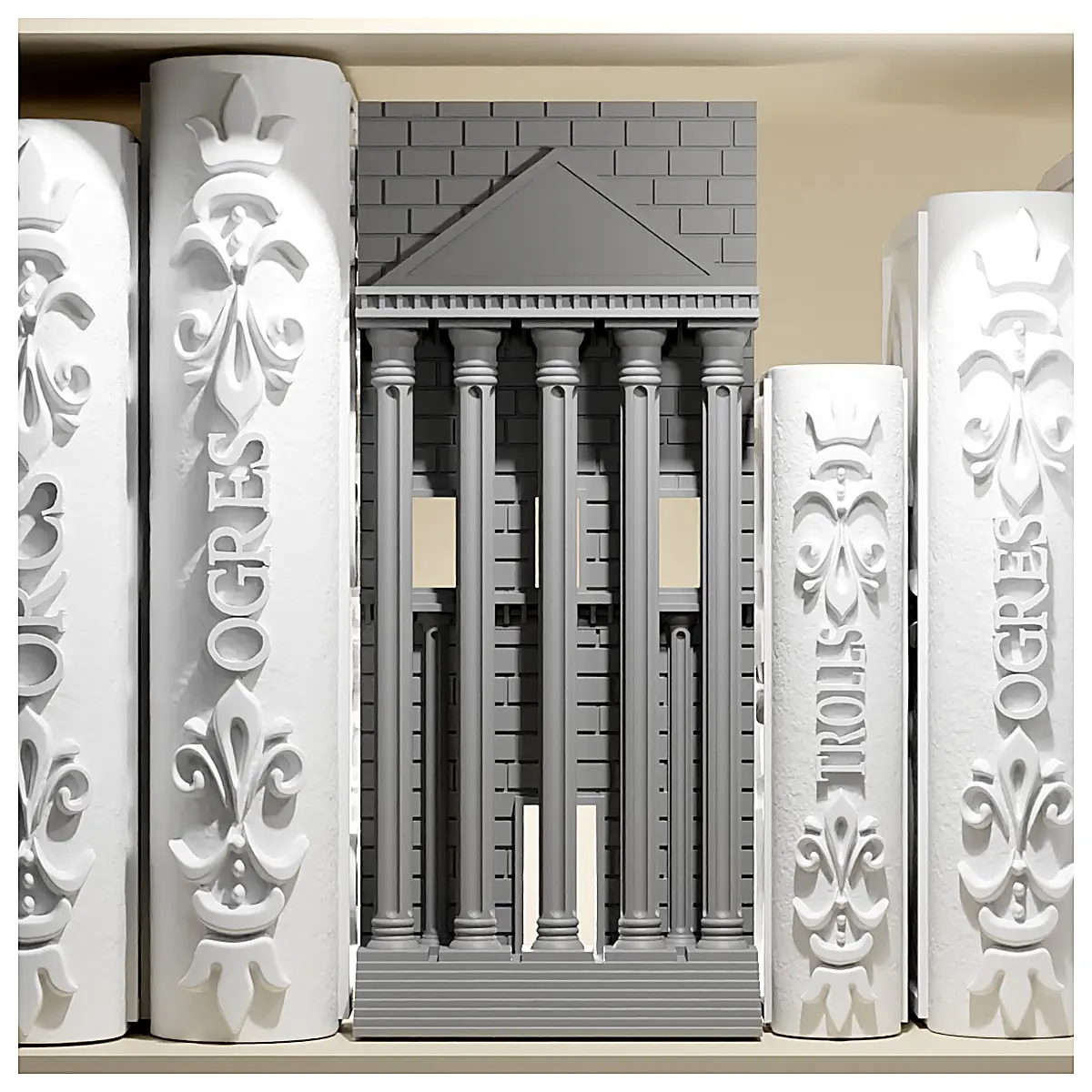 Book Stand Model Parthenon Temple Architecture Toy Decoration Desktop Display Indoor Ornament Art Piece