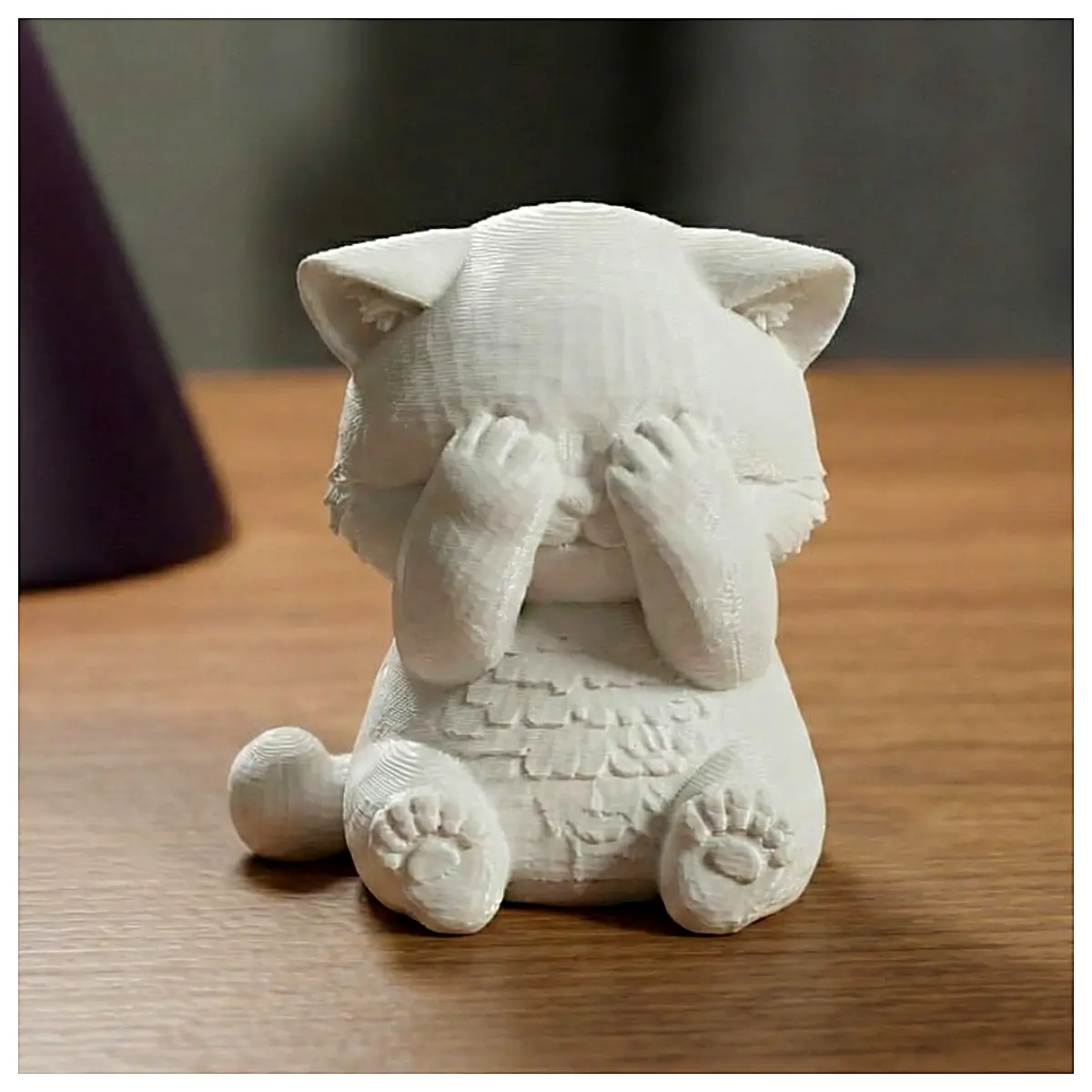 Cute Cat Statue Realistic Figurine Desk Ornament Pet Memorial Friends Birthday Present Indoor Decor