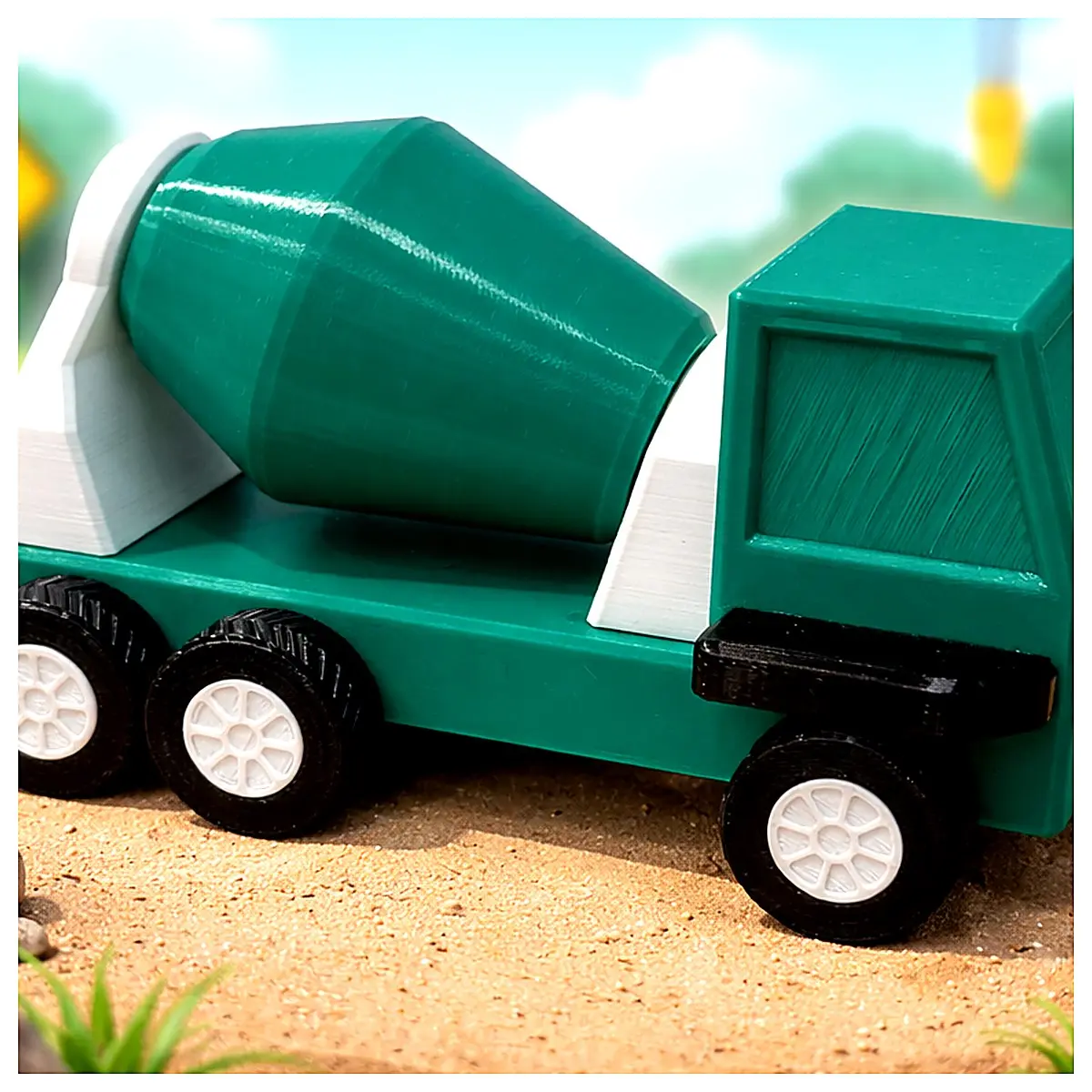 Durable Toddler Construction Vehicle Toy Cement Mixer Excavator Toy Building Blocks Baby Learning Car Early Childhood Toys