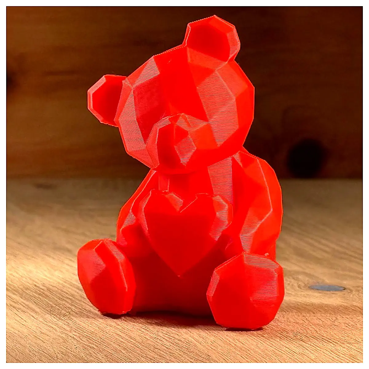 Low Poly Valentine Bear Plush Toy 3D Printed Gift Decoration Anniversary Present Bear Accessories Party Decor