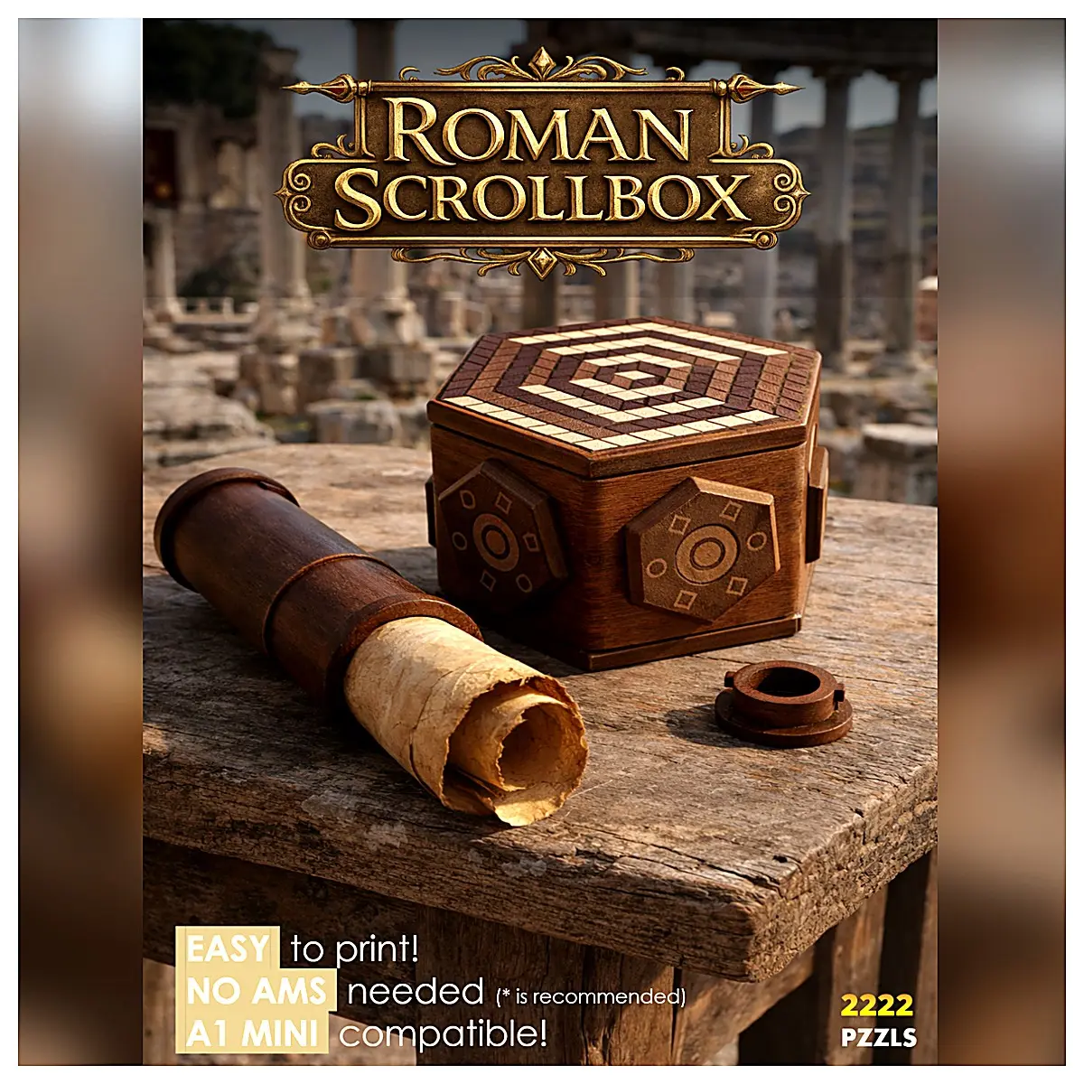 Roman Scroll Box Decryption Safe Password Case Decorative Box Gift Box Collection Item Scene Props Scene Accessories