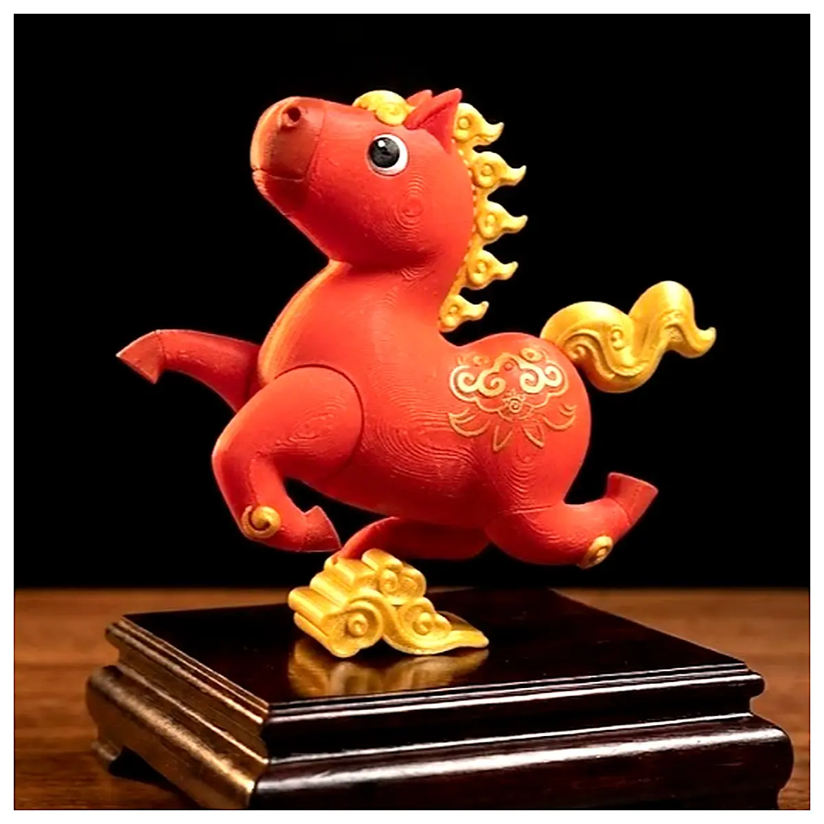 Jixiang Ma Four Square Na Fu Disassembled Version 2026 New Year Lucky Mascot Decorative Figurine New Year Blessing Toy Gift
