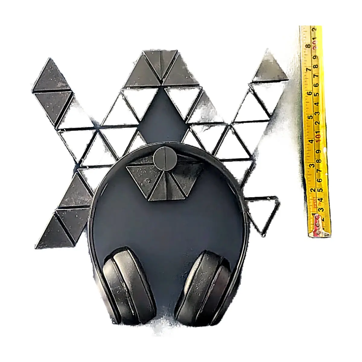 Wall Mount Headphone Holder Desk Organizer Geometric Aesthetic Earbud Stand Audio Accessory Shelf Support