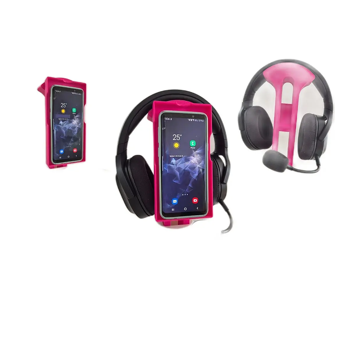 Detachable Headphone Holder with Phone Stand Earbuds Holder Phone Accessory Bluetooth Holder Mobile Stand Support