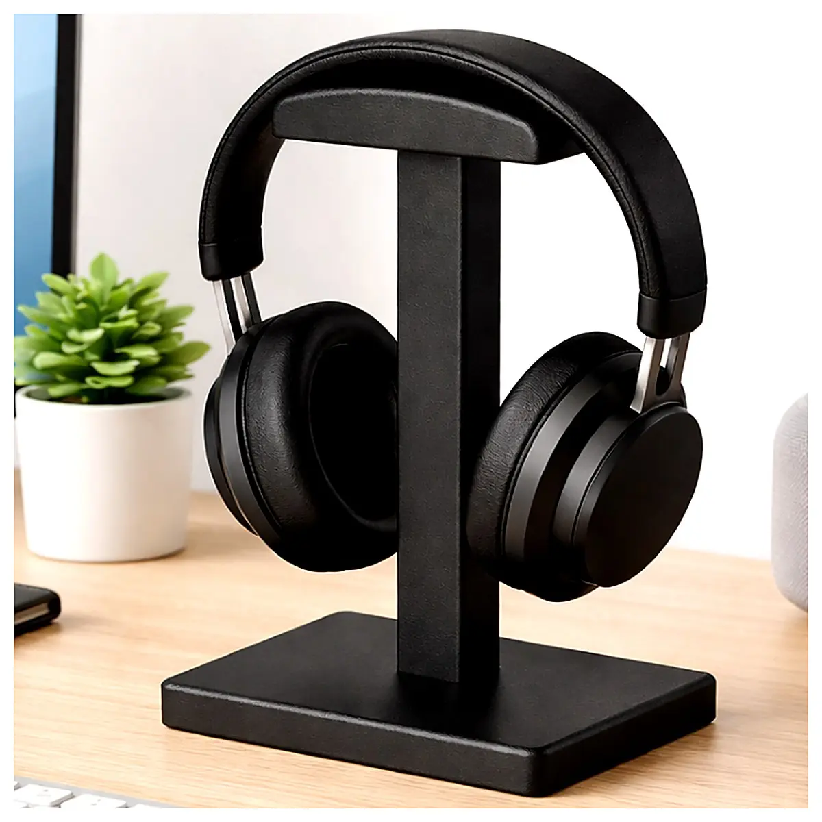 Headphone Desk Stand Organizer Holder Simple Design Earbud Storage Desktop Accessory Headphones Phone Stand Desk Fixture