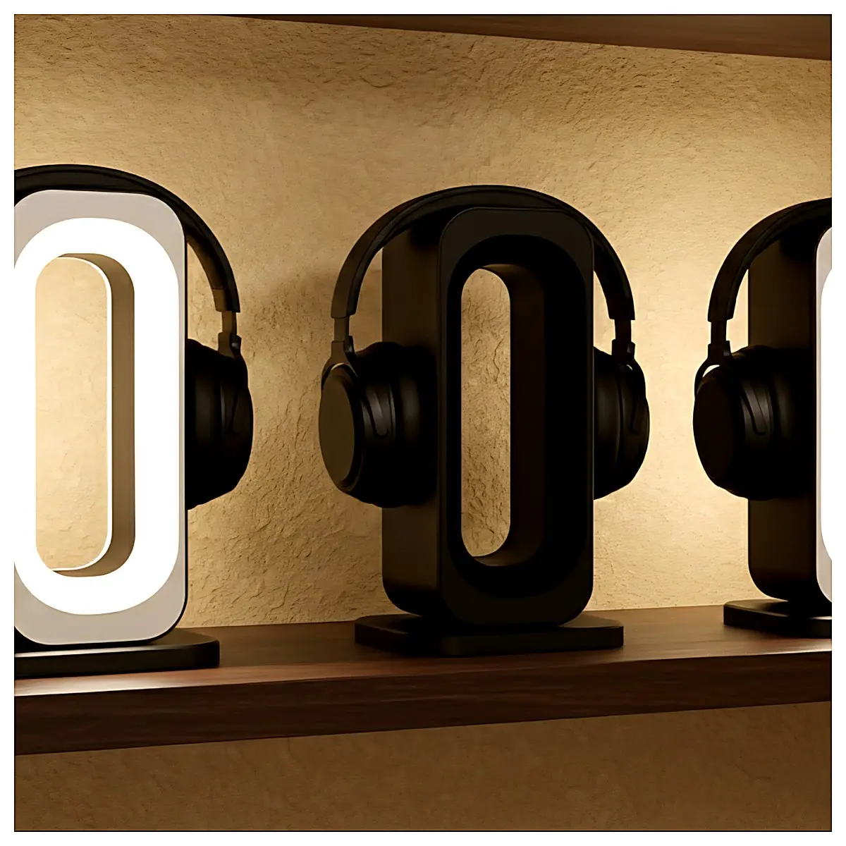 Ambient Headphone Stand Desk Portable Phone Headphone Holder Creative Lazy Desk Accessory Sound Monitor Support Modern Design
