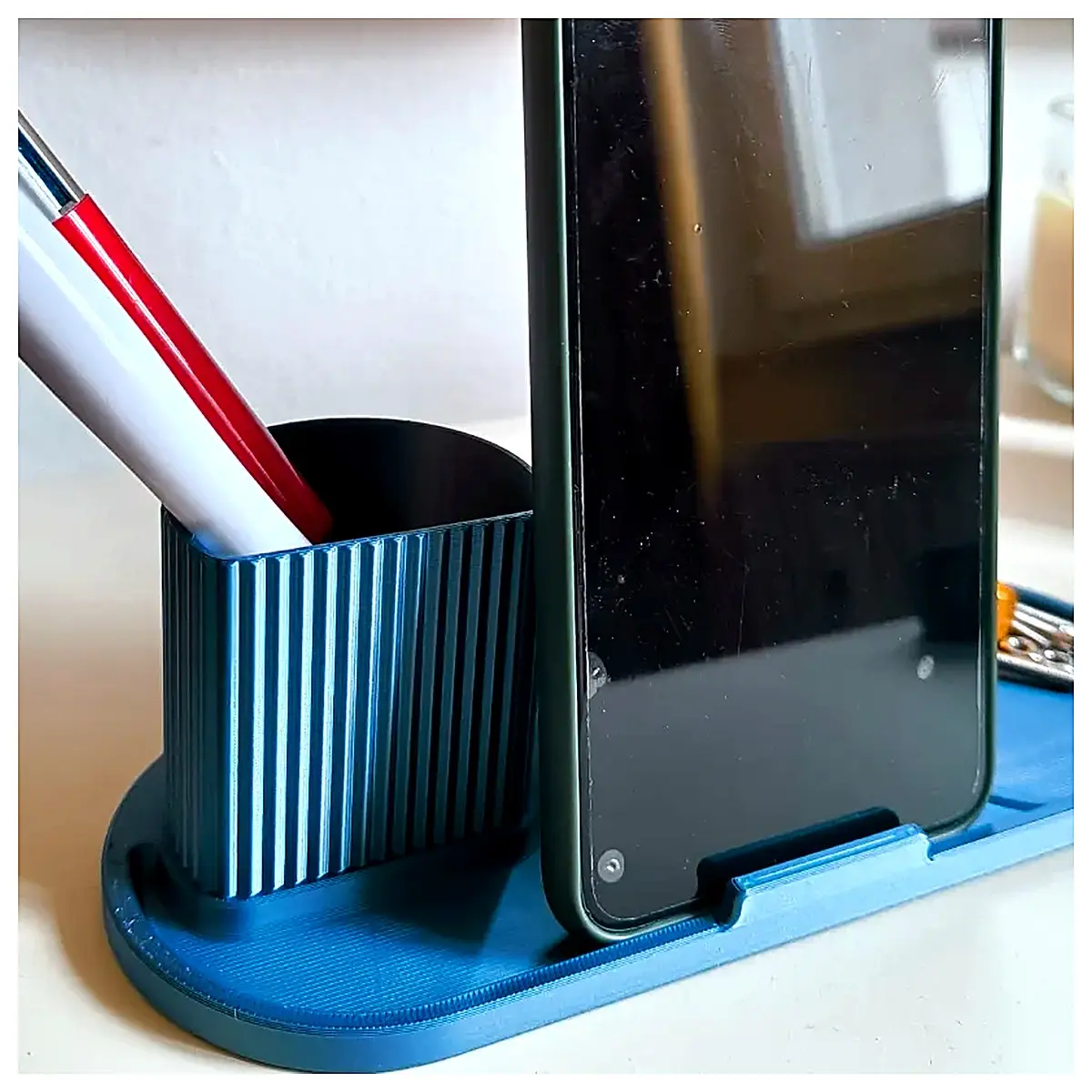 Desktop Organizer Box with Phone Holder Storage Box Phone Stand Desk Organizer Mobile Holder Office Storage Phone Accessory