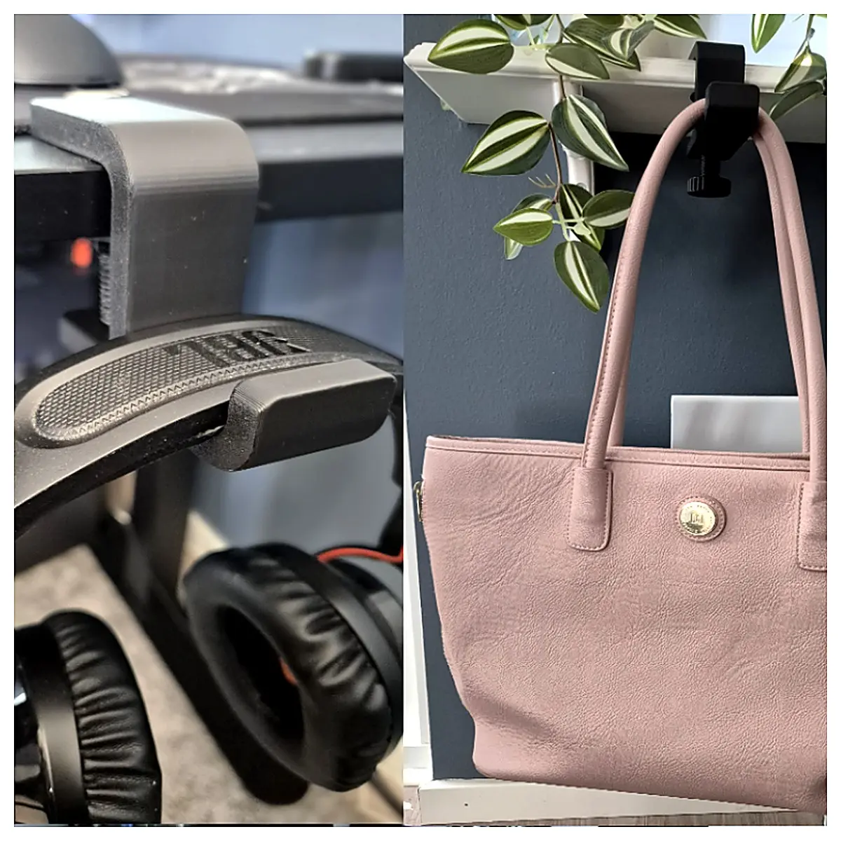 Headphone Organizer Bag Hook Holder Case Phone Stand Desktop Storage Computer Earbuds Pouch Accessory Bracket Support Cover