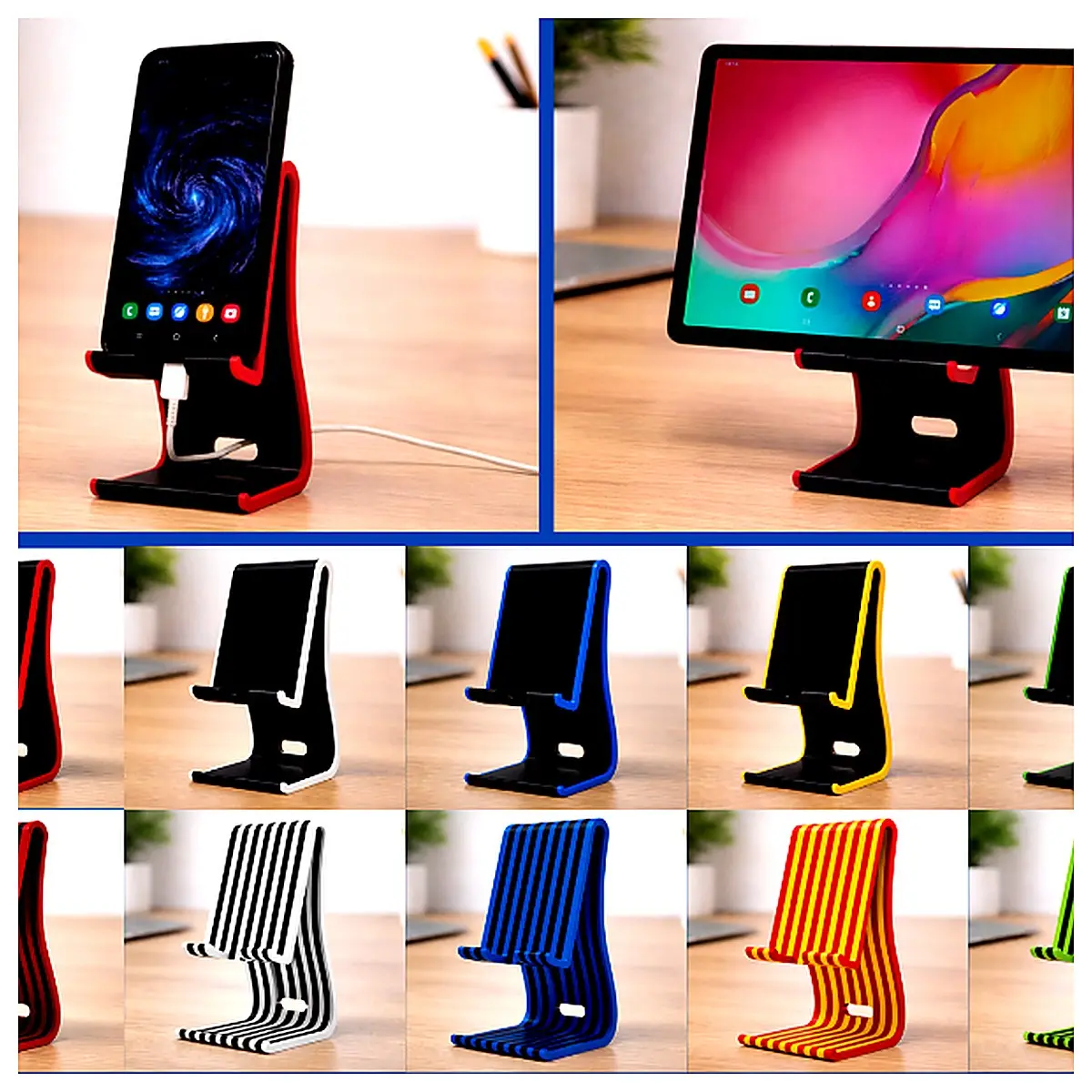 Smartphone Tablet Holder 3 in 1 Multi Angle Phone Stand Mobile Device Support Accessories Phone Holder Compatible All Models